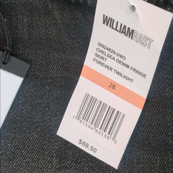 NWT Boho Chic William Rast Black Denim Fringe Mini - Picture 4 of 4